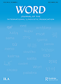 Word-journal Of The International Linguistic Association